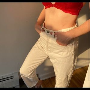 Zara White Denim Jeans